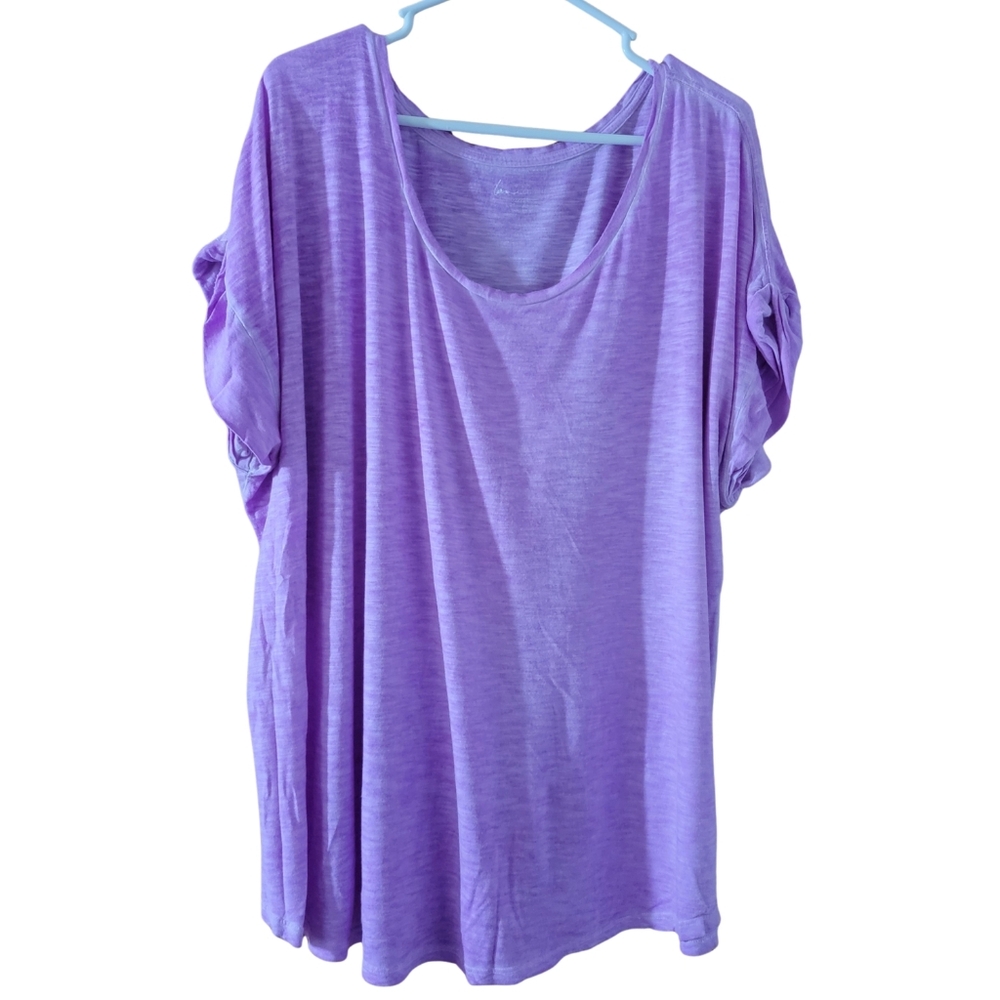 Lane Bryant Light Purple Short Sleeve V-neck T-shirt Womens Plus Size 22/24